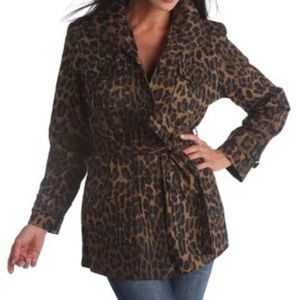 Linea by Louis Dell'Olio Stretch Cotton Leopard Print Jacket